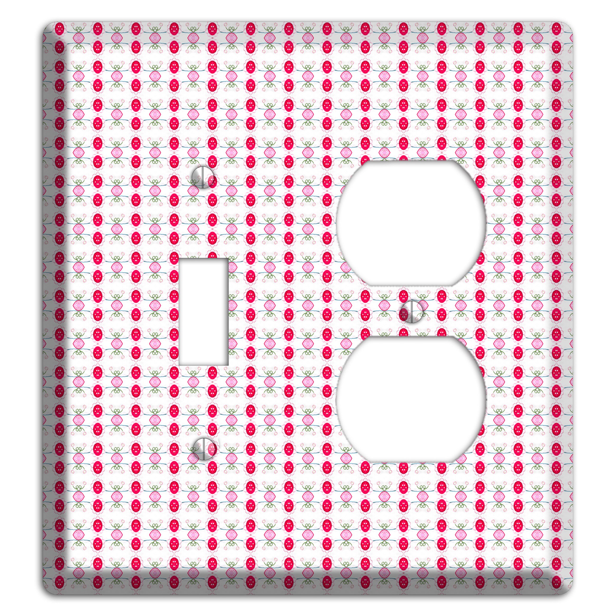 Multi Pink Cartouche Toggle / Duplex Wallplate