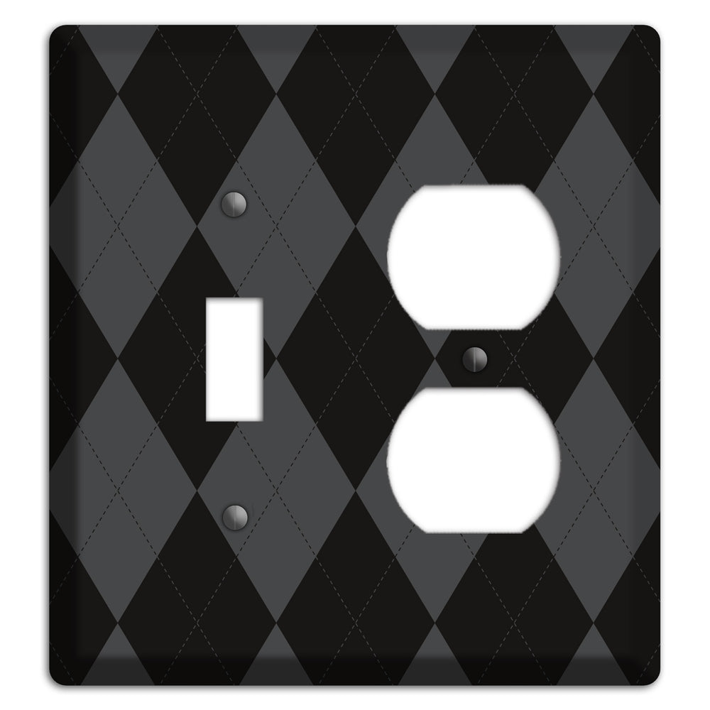 Black and Grey Argyle Toggle / Duplex Wallplate