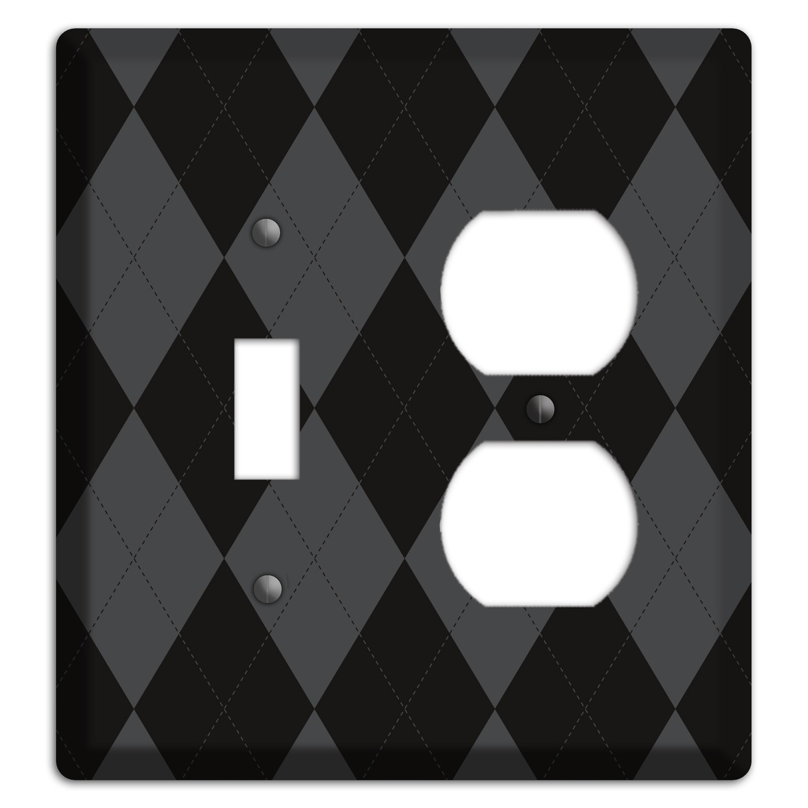 Black and Grey Argyle Toggle / Duplex Wallplate