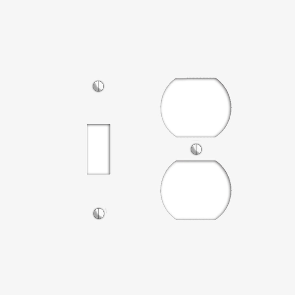 Oversized Discontinued White Metal Toggle / Duplex Wallplate