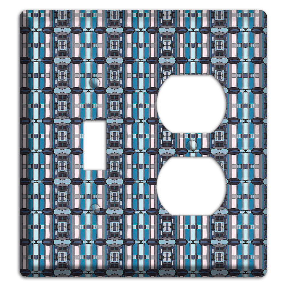 Blue and Grey Tapestry Toggle / Duplex Wallplate