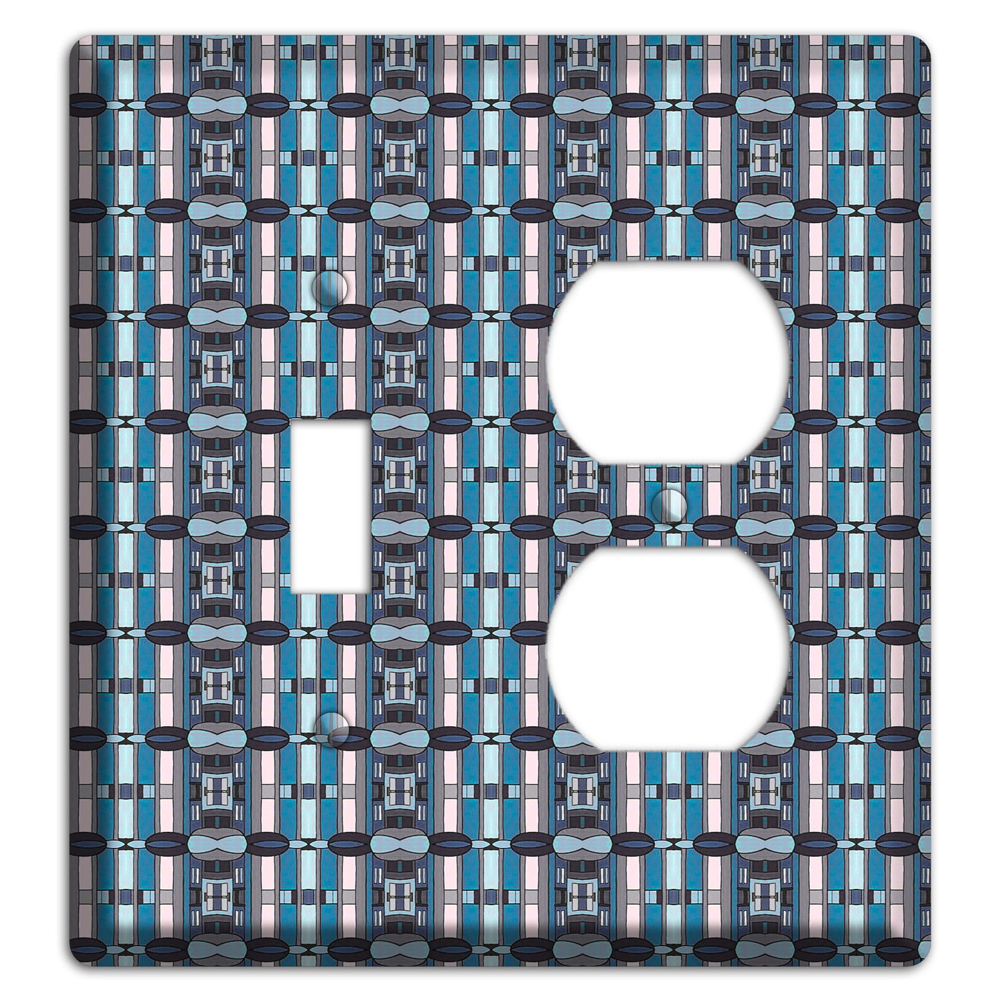 Blue and Grey Tapestry Toggle / Duplex Wallplate