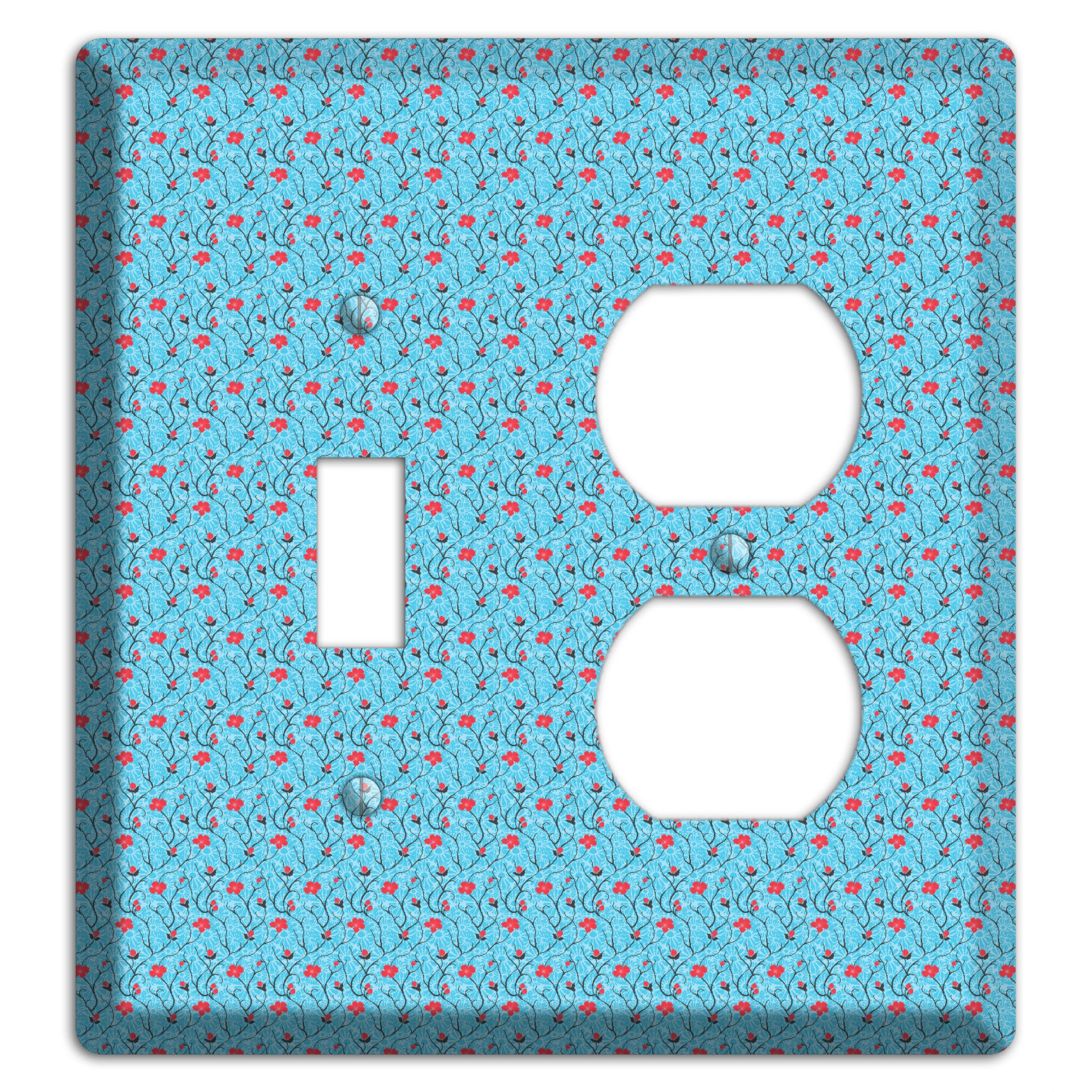 Light Blue Calico Toggle / Duplex Wallplate