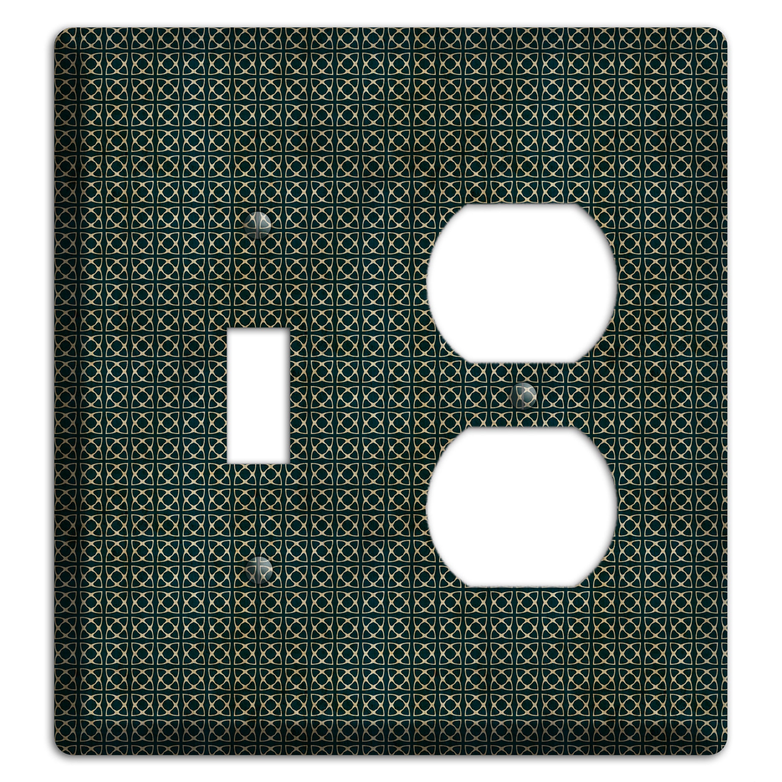Dark Green Grunge Tiny Tiled Tapestry 5 Toggle / Duplex Wallplate