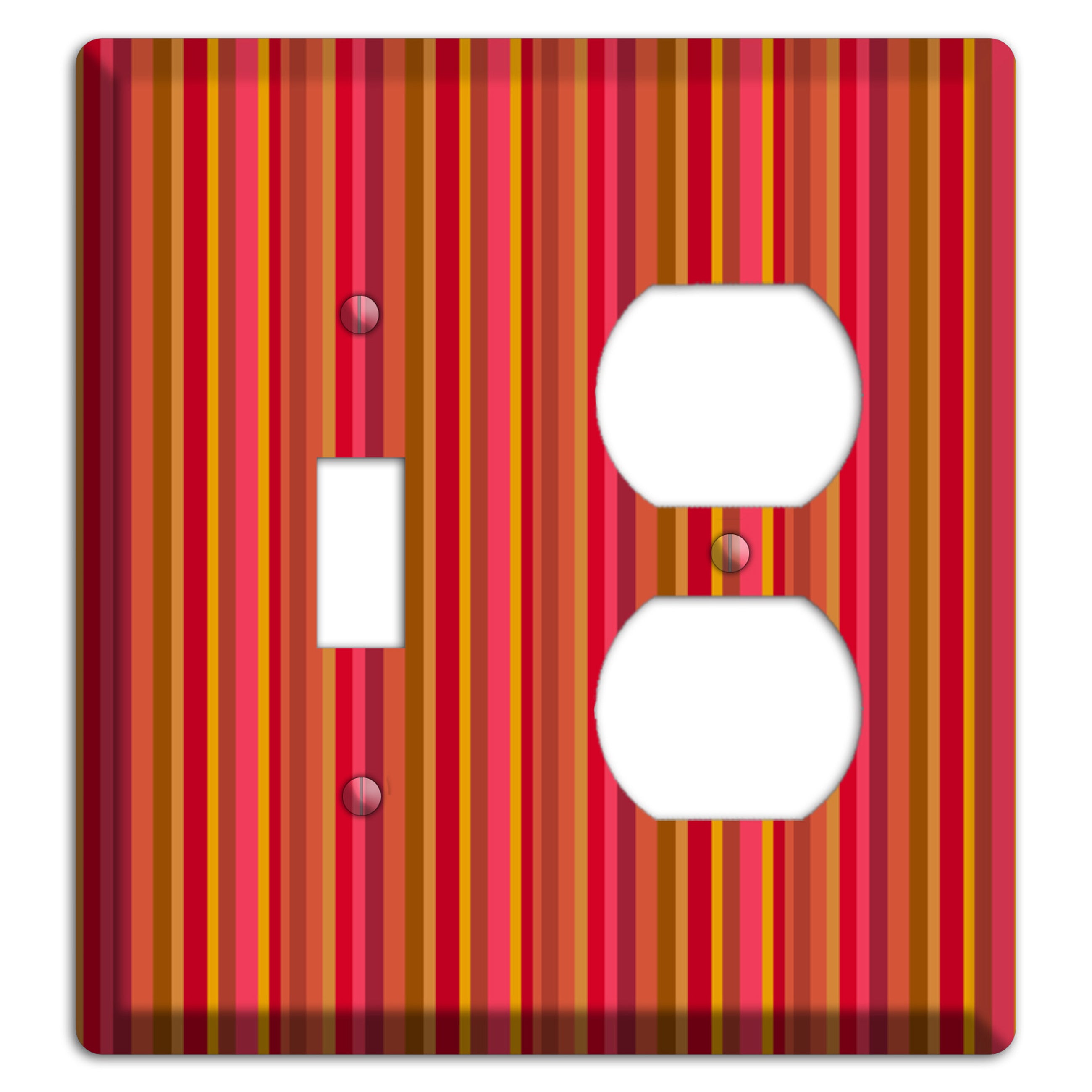 Multi Red Vertical Stripes Toggle / Duplex Wallplate