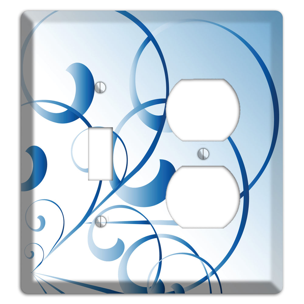 Blue Swoop Toggle / Duplex Wallplate