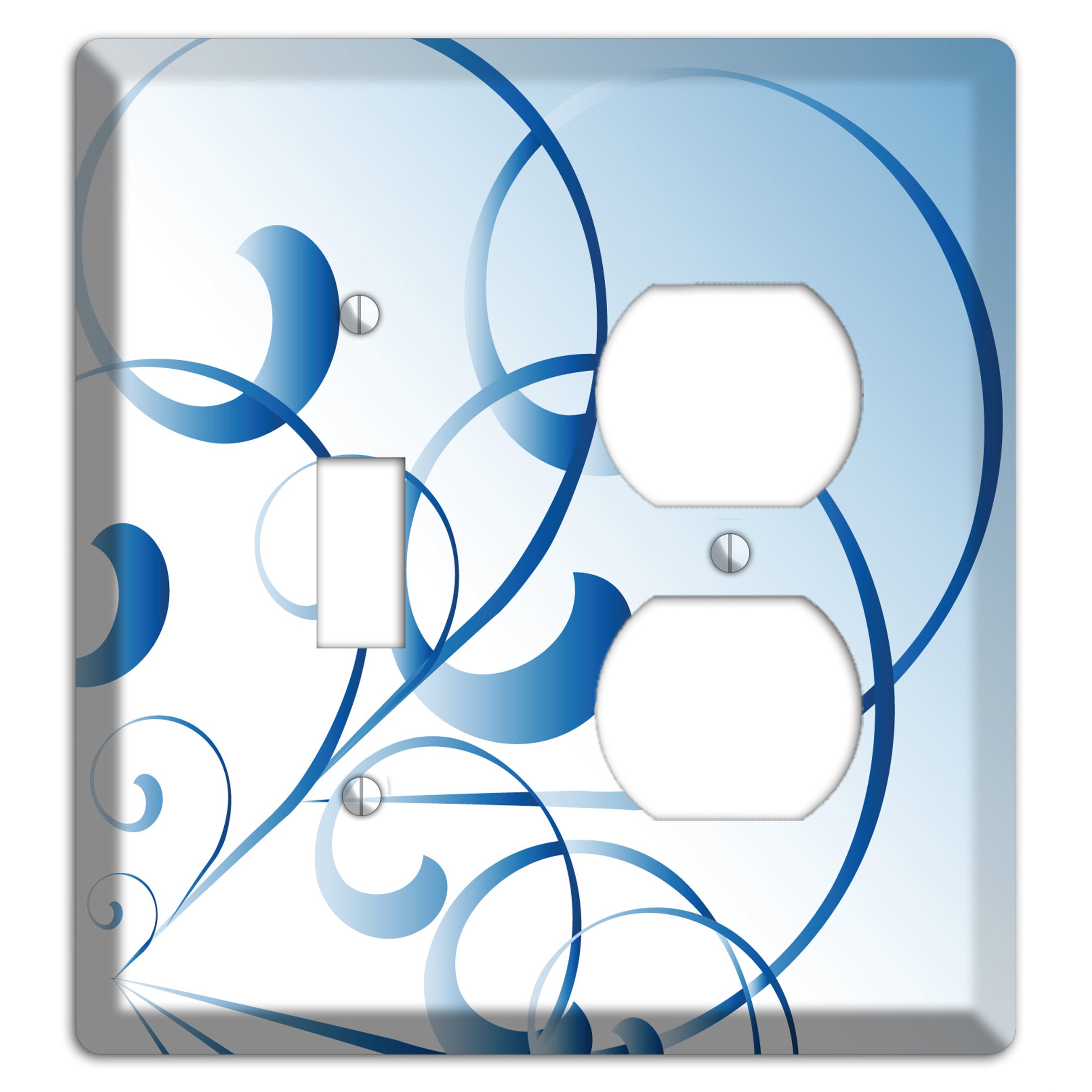 Blue Swoop Toggle / Duplex Wallplate