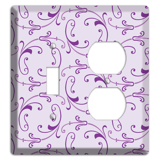 Lilac Victorian Sprig Toggle / Duplex Wallplate