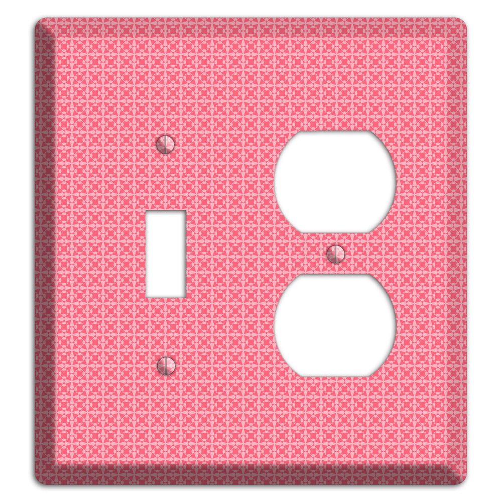 Multi Pink Tiled Arabesque Toggle / Duplex Wallplate