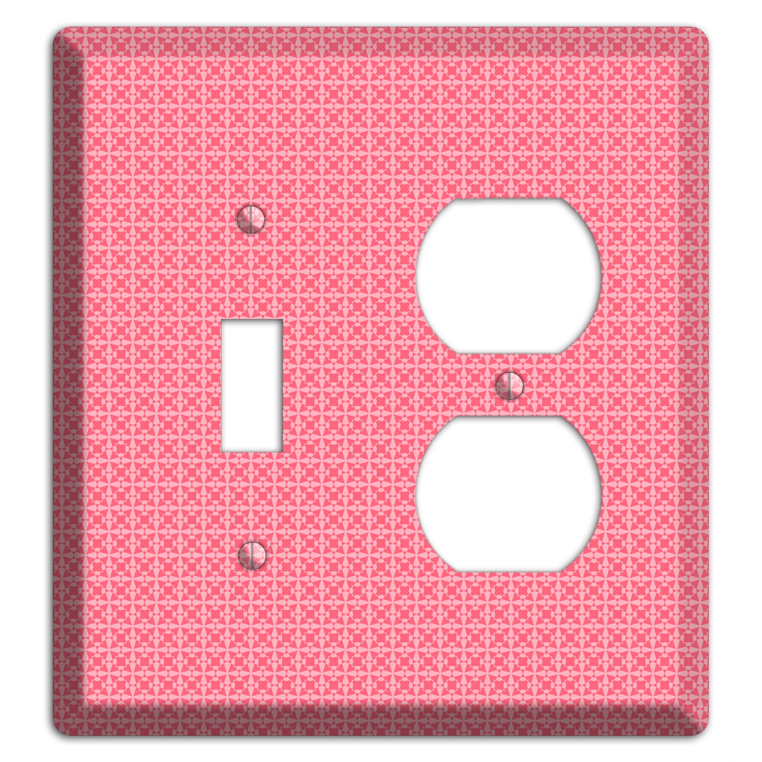 Multi Pink Tiled Arabesque Toggle / Duplex Wallplate