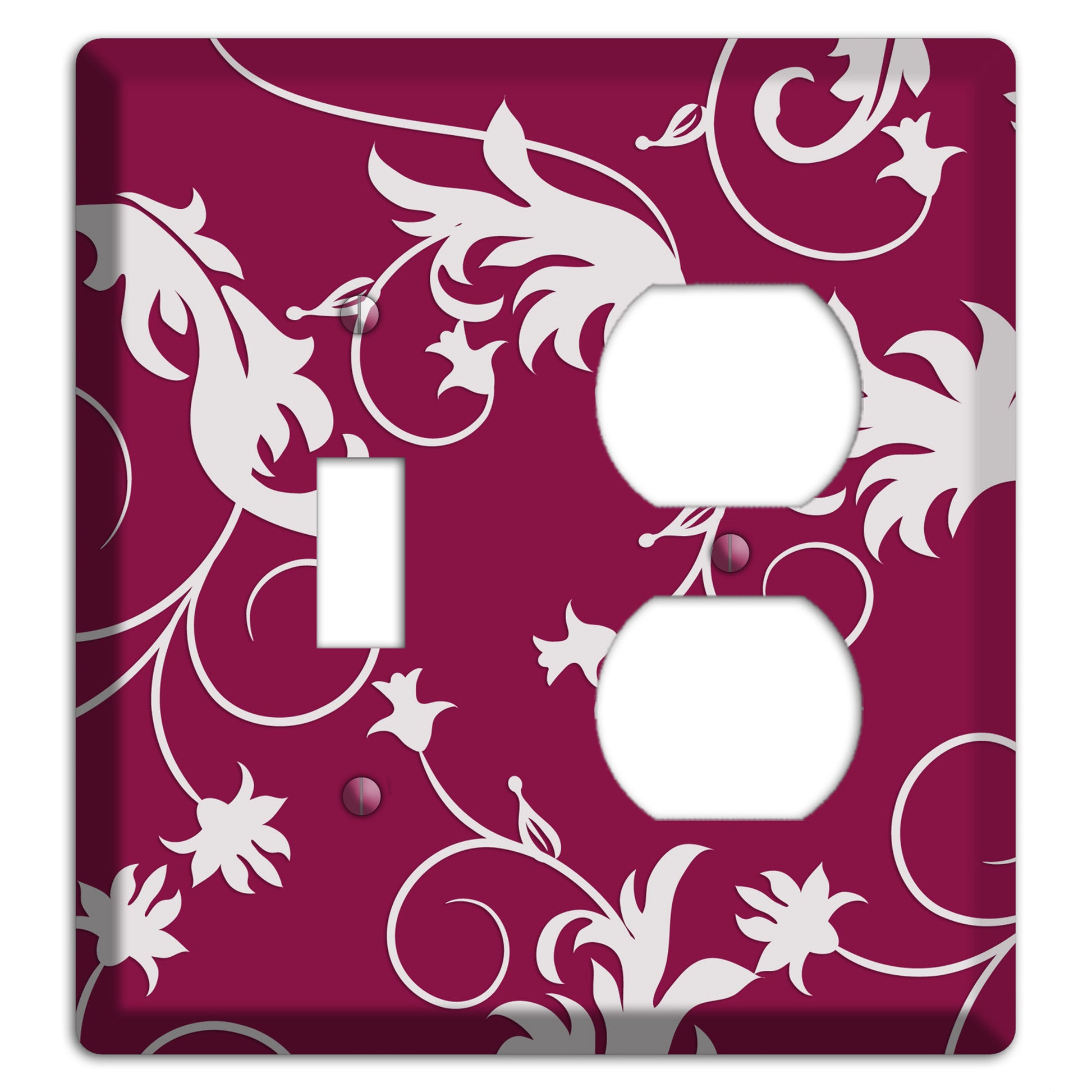 Fuschia Victorian Sprig Toggle / Duplex Wallplate