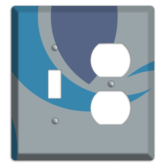Grey and Blue Abstract Toggle / Duplex Wallplate