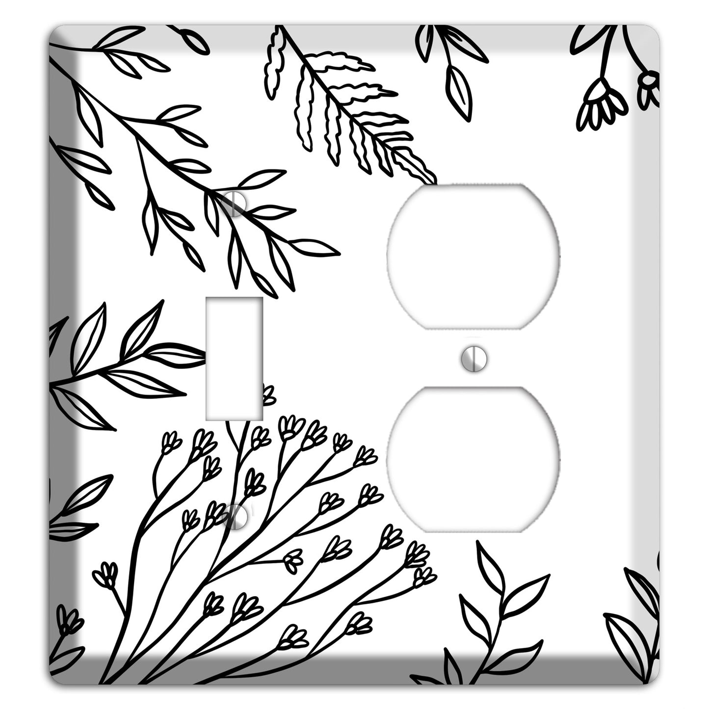 Hand-Drawn Floral 38 Toggle / Duplex Wallplate