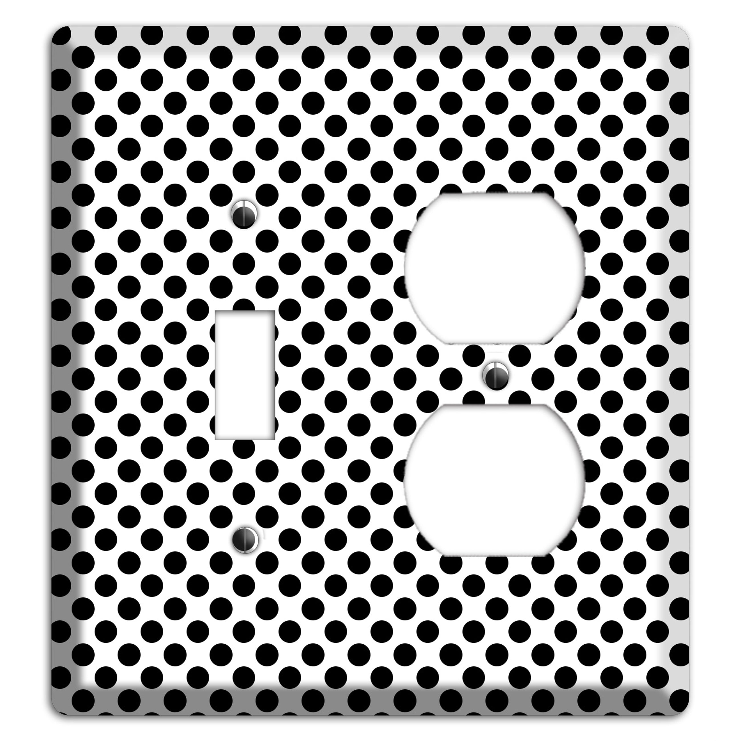White with Black Packed Small Polka Dots Toggle / Duplex Wallplate