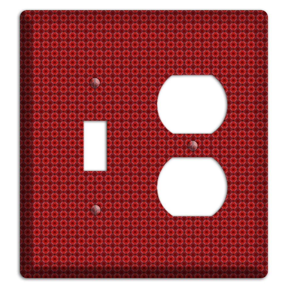 Multi Red Tiled Foulard Toggle / Duplex Wallplate