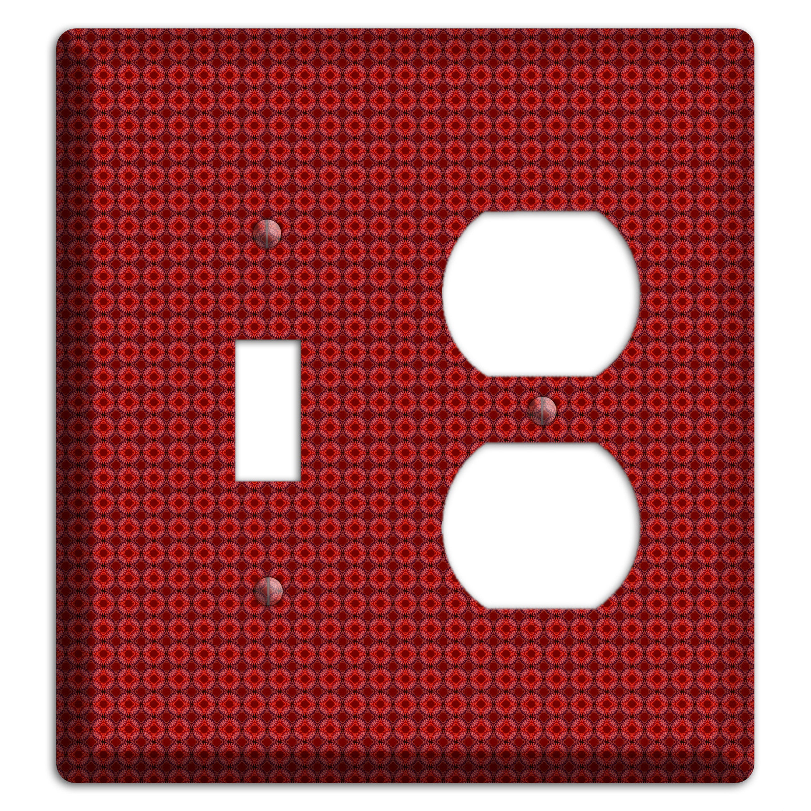 Multi Red Tiled Foulard Toggle / Duplex Wallplate
