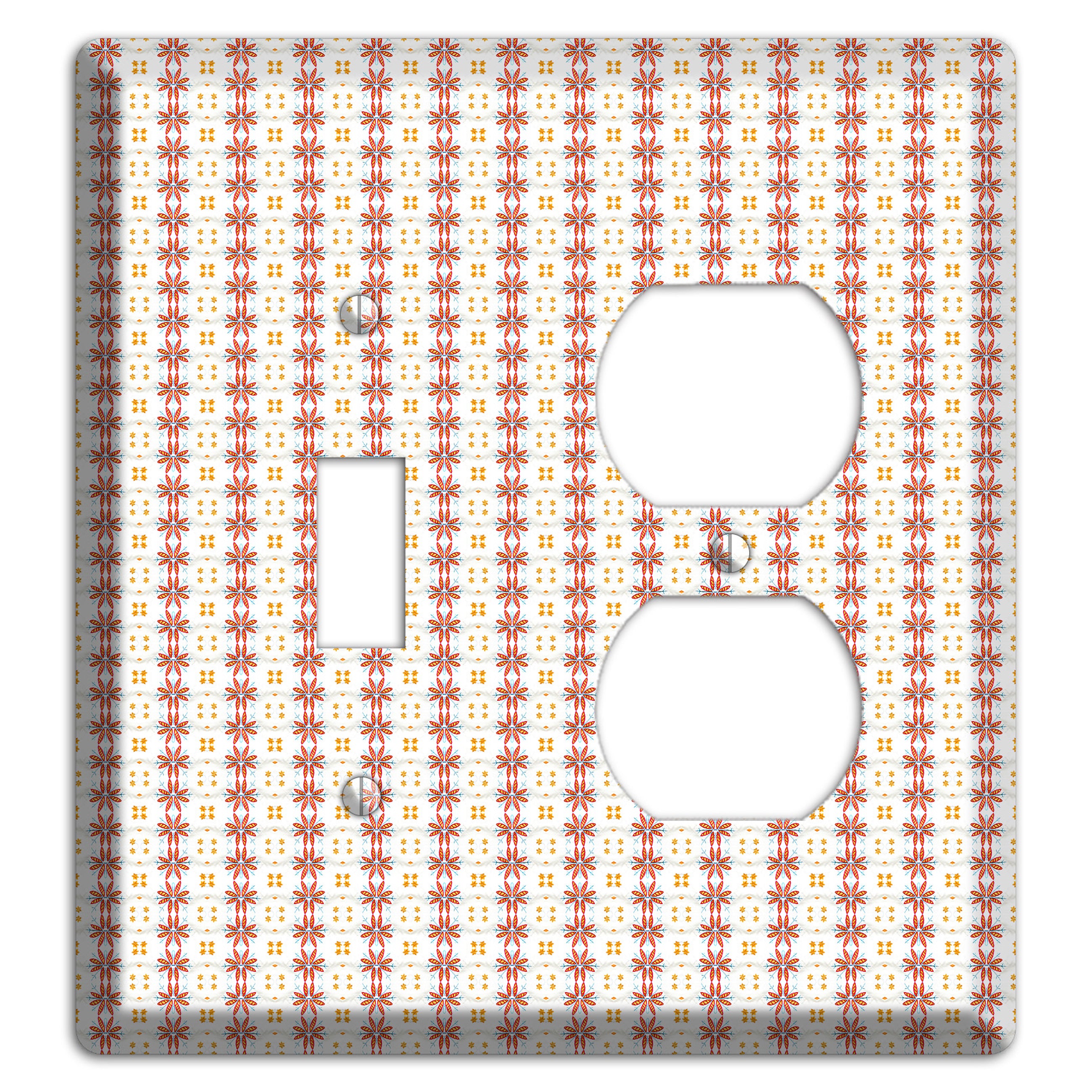 White with Red Smocking Toggle / Duplex Wallplate