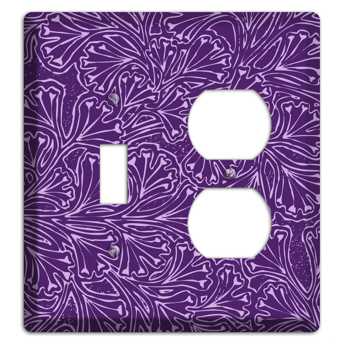 Deco Purple Interlocking Floral Toggle / Duplex Wallplate