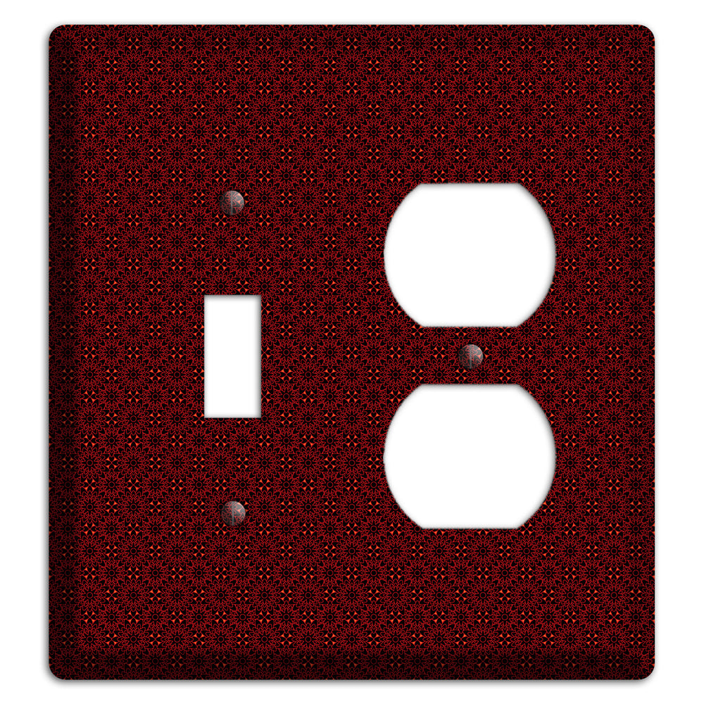Maroon Checkered Foulard Toggle / Duplex Wallplate