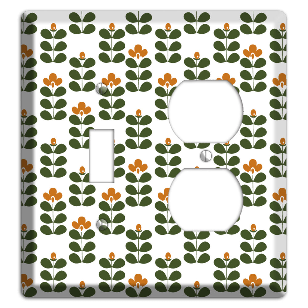 Umber Deco Floral Half Drop Toggle / Duplex Wallplate