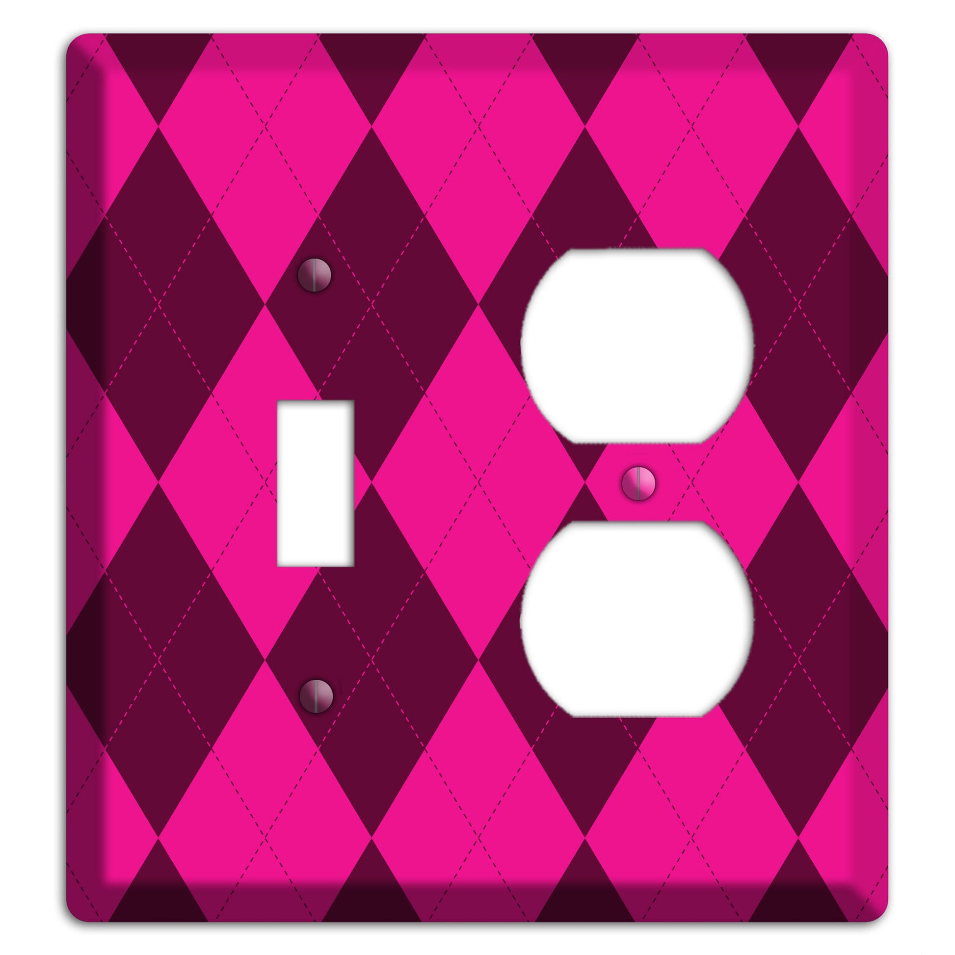Fuschia Argyle Toggle / Duplex Wallplate