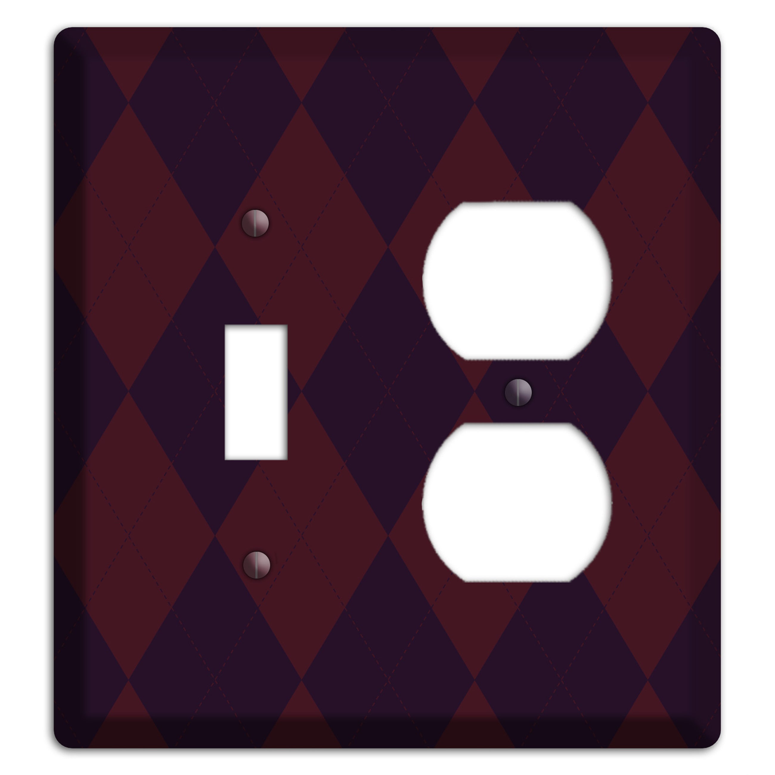 Burgundy Argyle Toggle / Duplex Wallplate