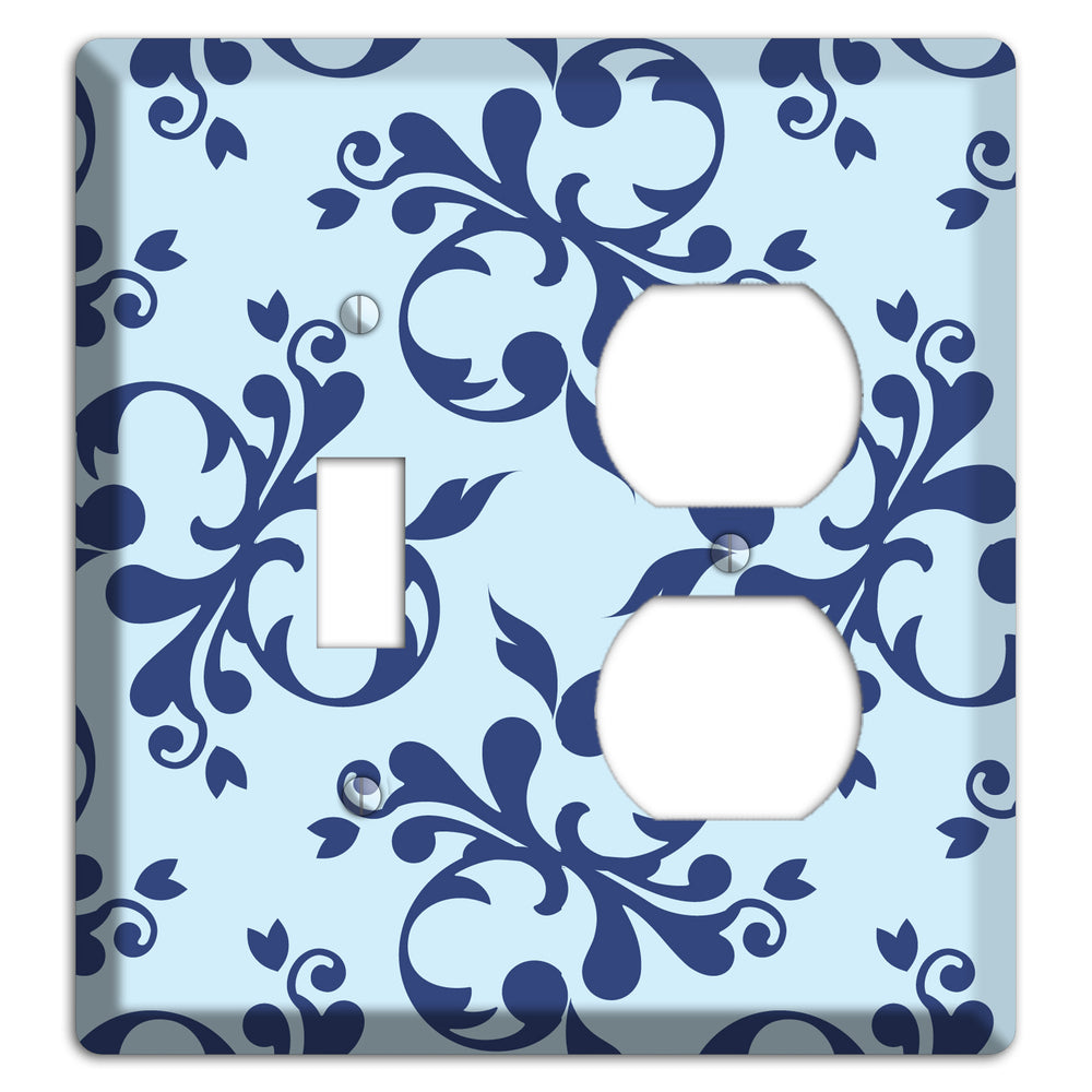 Blue Victorian Toile Toggle / Duplex Wallplate