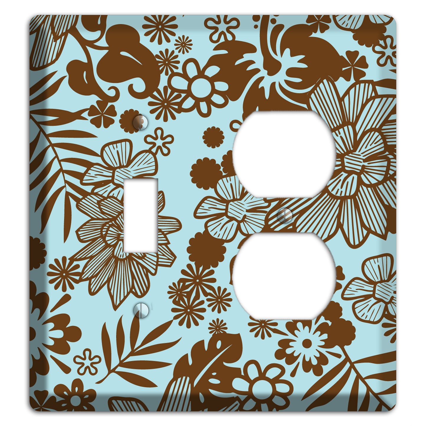 Blue and Brown Tropical Toggle / Duplex Wallplate