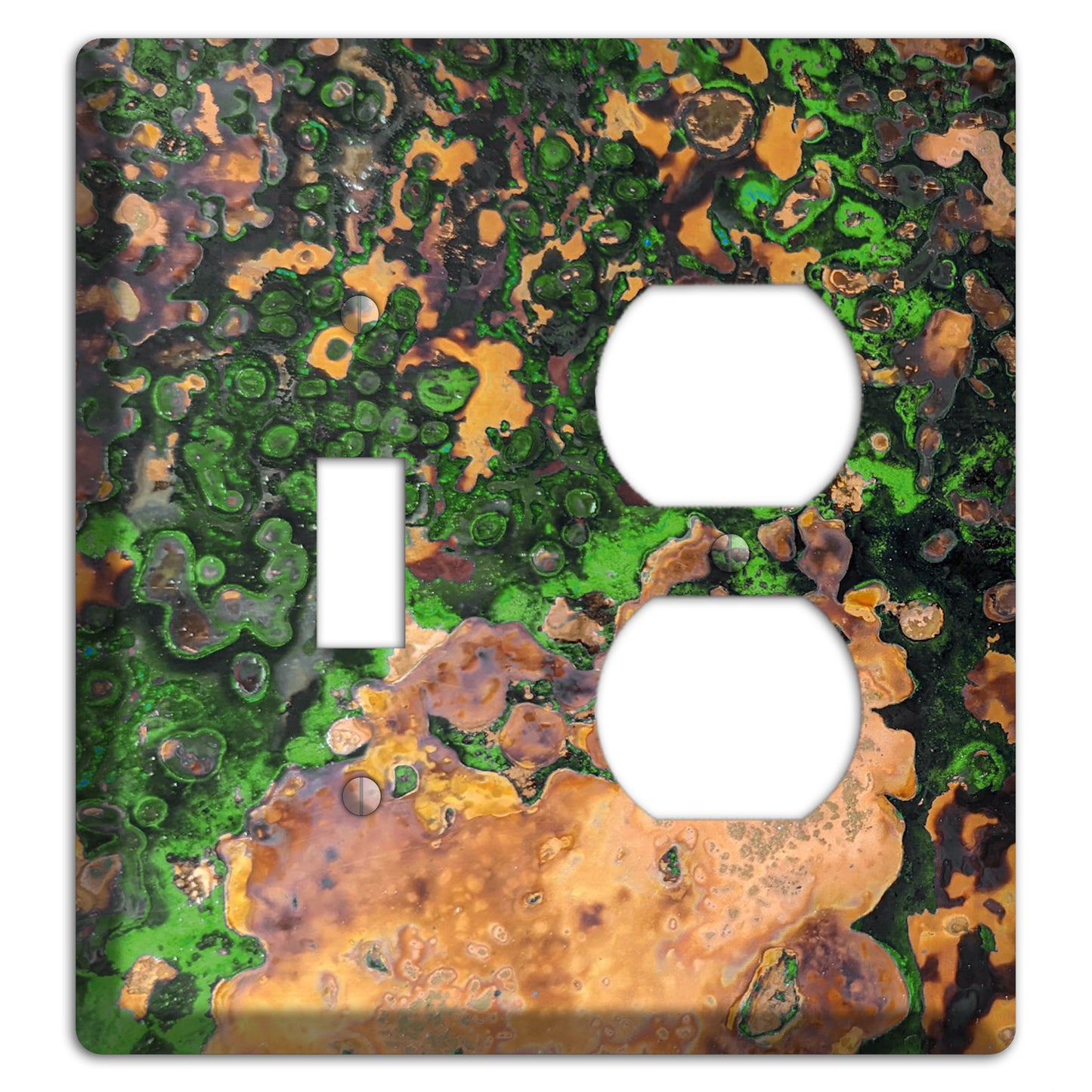 Copper Verdigris Toggle / Duplex Outlet Cover Plate