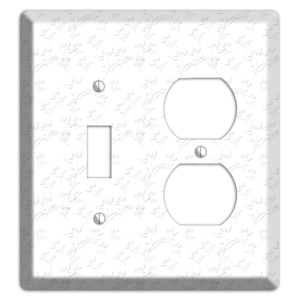 White with Grey Sprig Toggle / Duplex Wallplate
