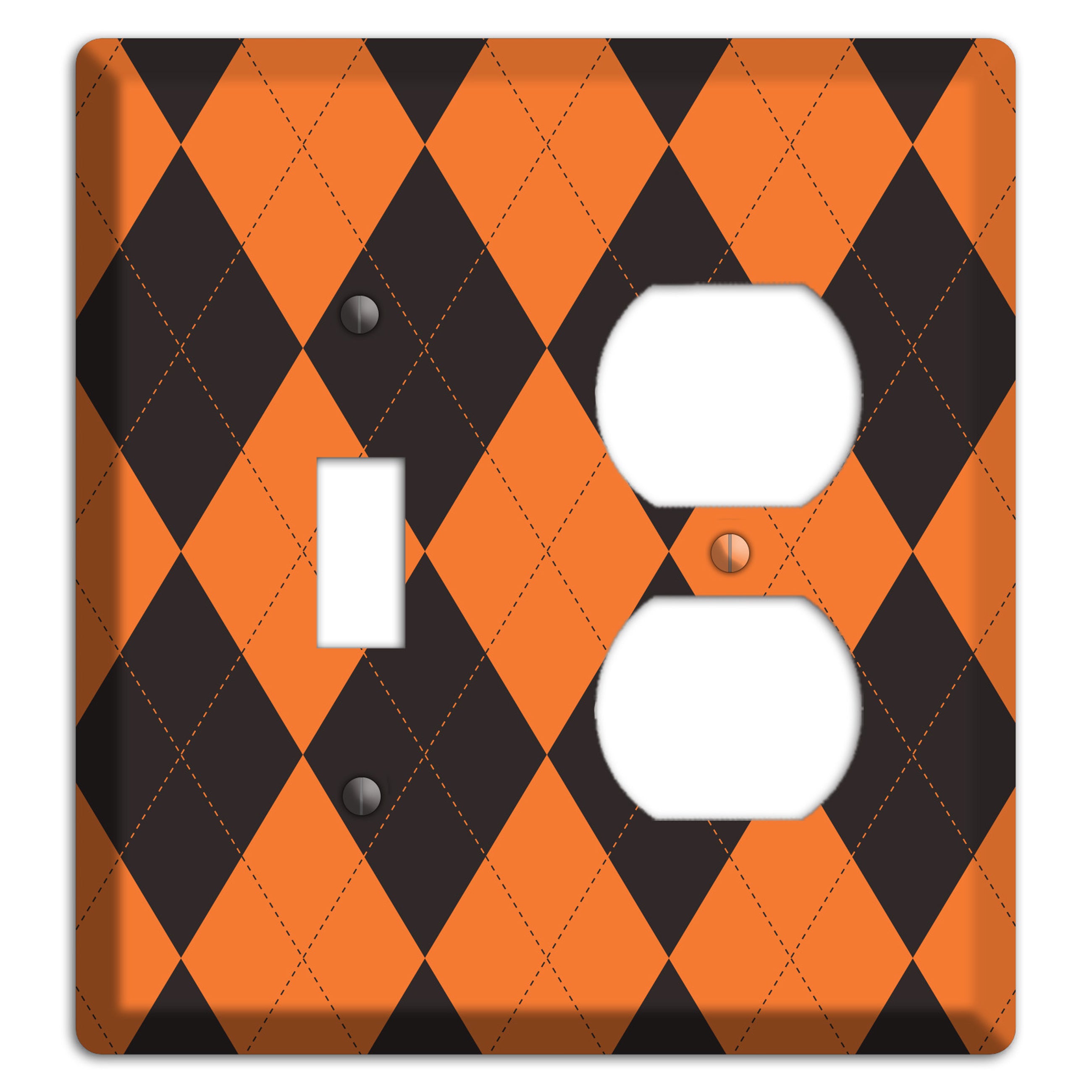 Orange Argyle Toggle / Duplex Wallplate