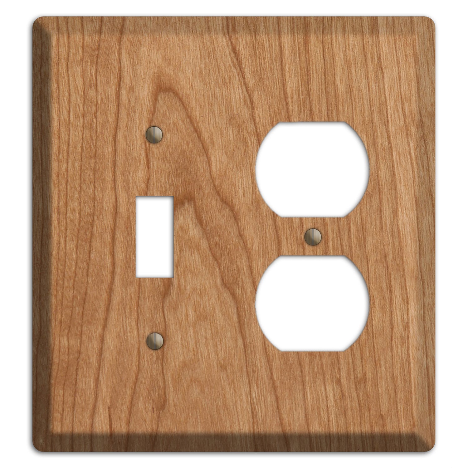 Unfinished Cherry Wood Toggle / Duplex Outlet Cover Plate –