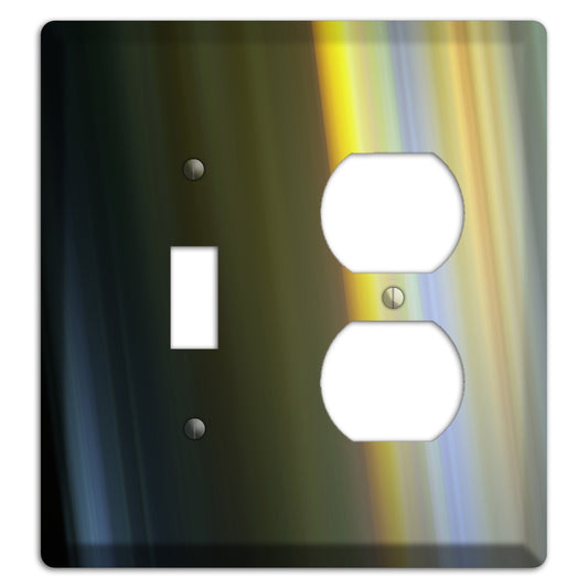 Black with Yellow Ray of Light Toggle / Duplex Wallplate