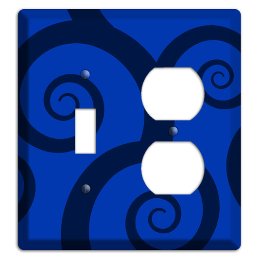Blue Large Swirl Toggle / Duplex Wallplate