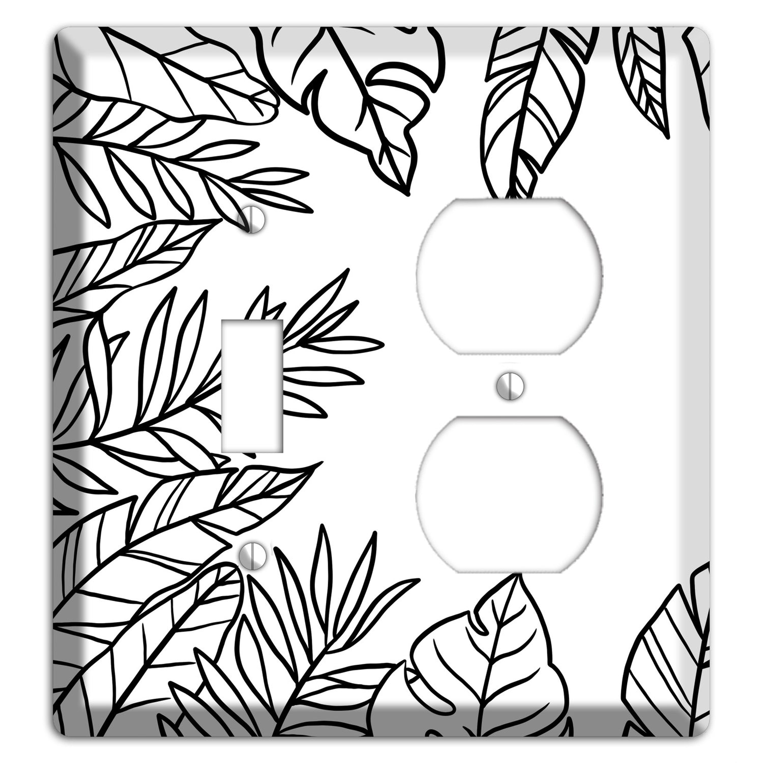Hand-Drawn Leaves 5 Toggle / Duplex Wallplate