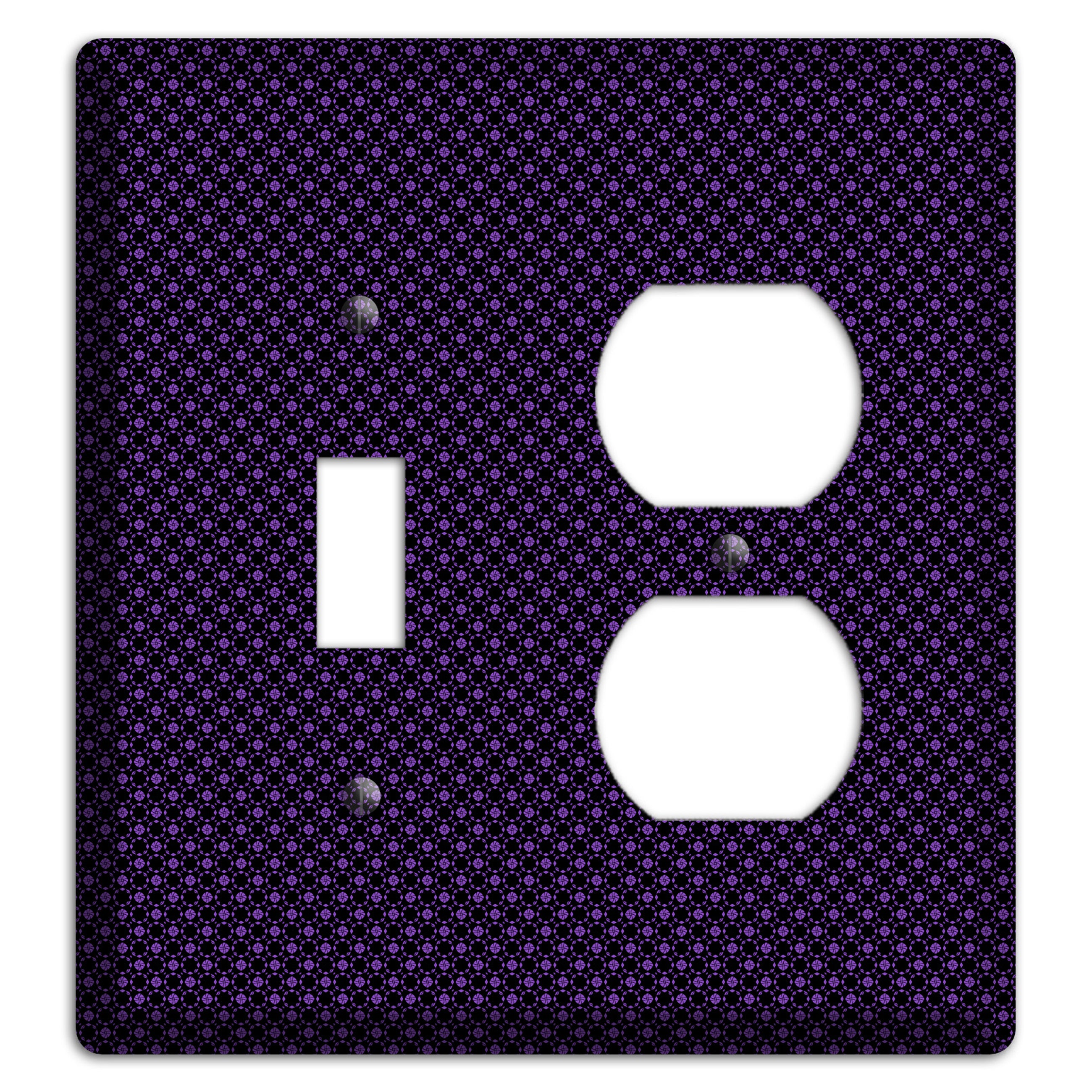Multi Purple Geometric Toggle / Duplex Wallplate
