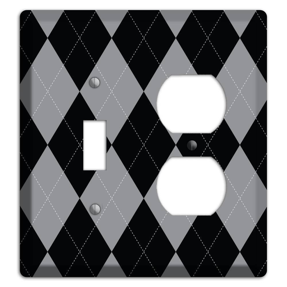 Light Purple and Black Toggle / Duplex Wallplate