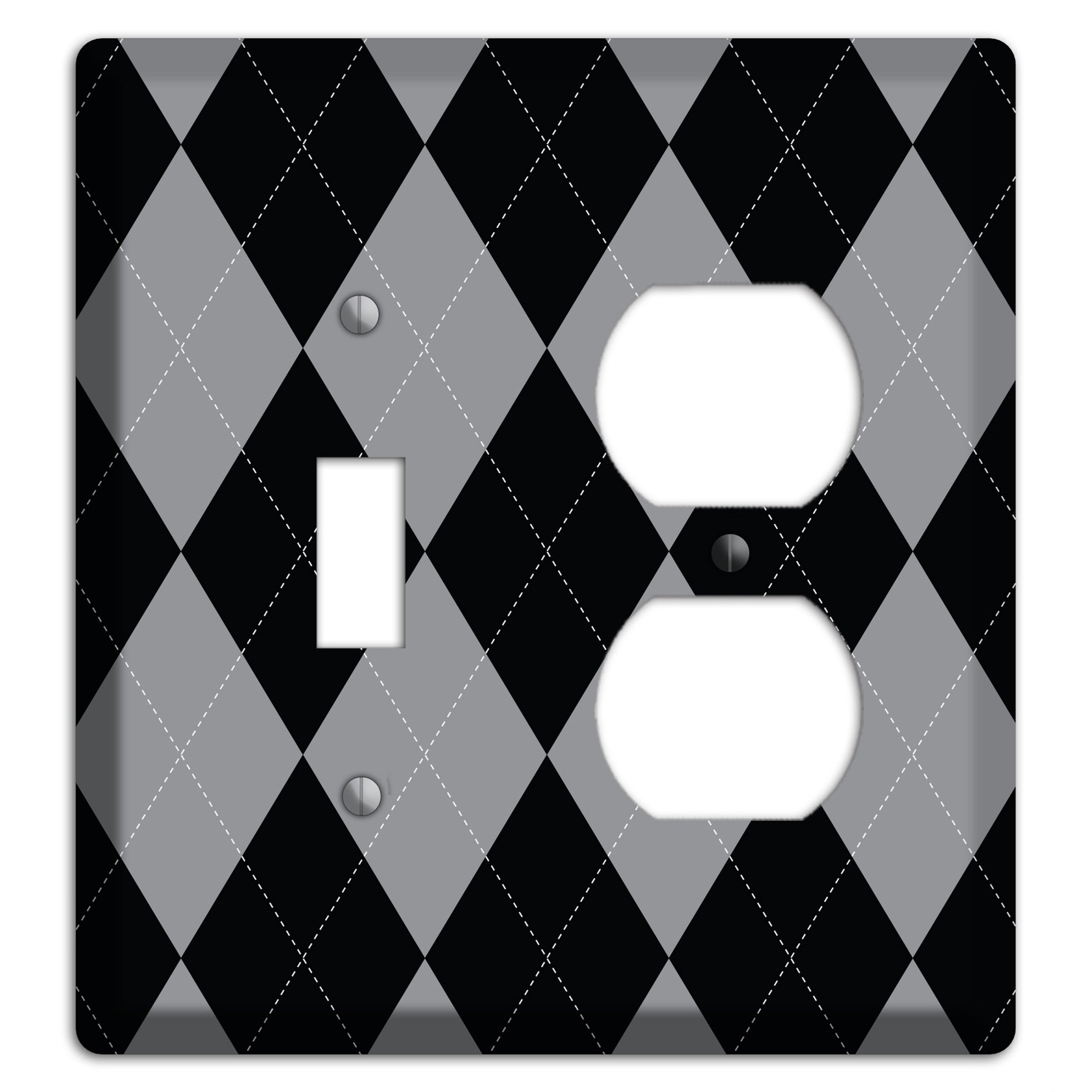Light Purple and Black Toggle / Duplex Wallplate