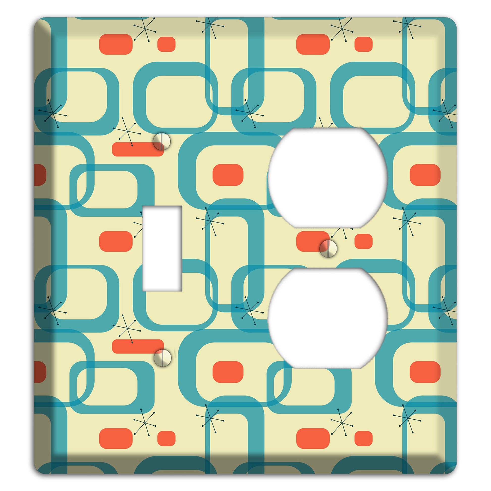 Blue and Yellow Oval Toggle / Duplex Wallplate