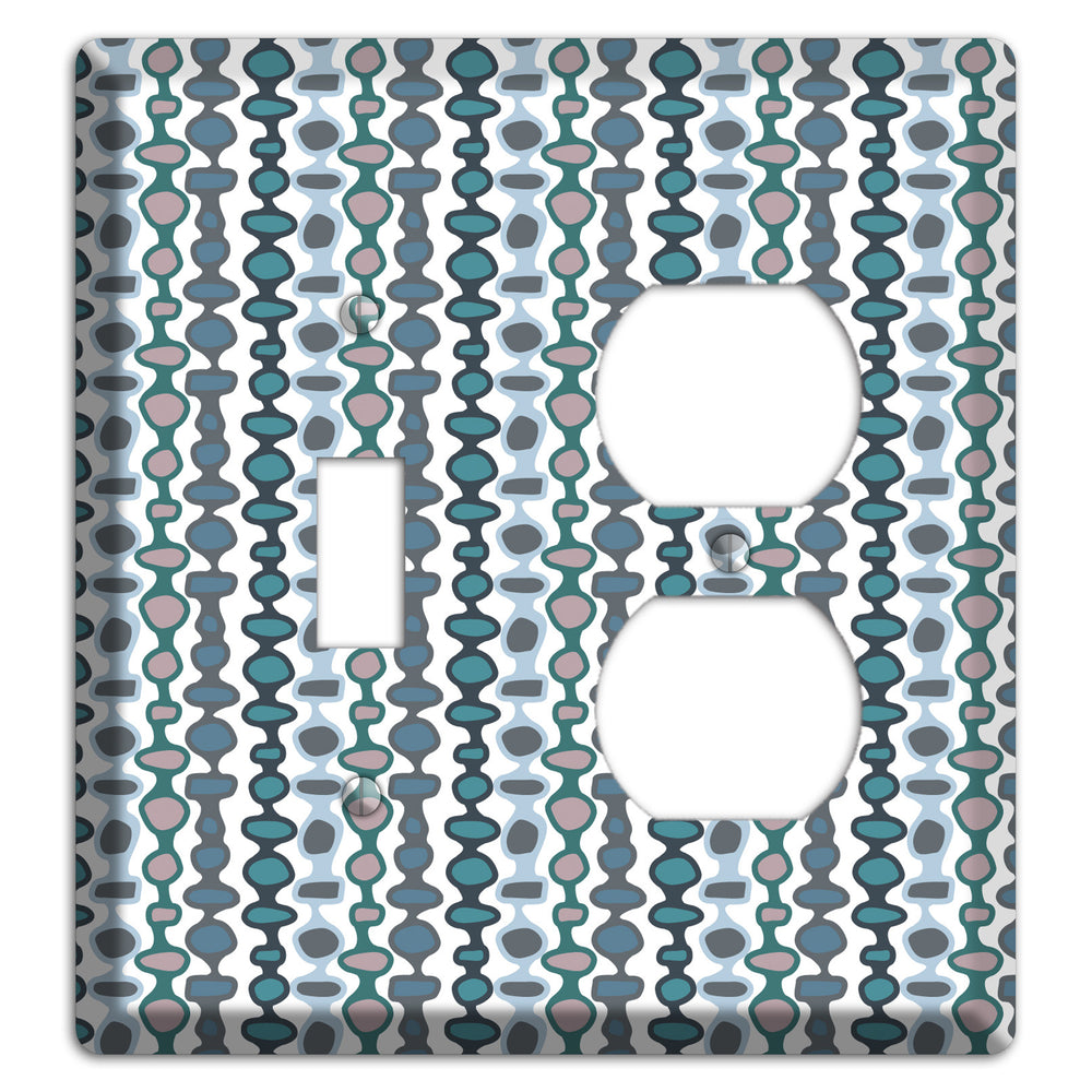 Grey and Multi Blue Bead and Reel Toggle / Duplex Wallplate