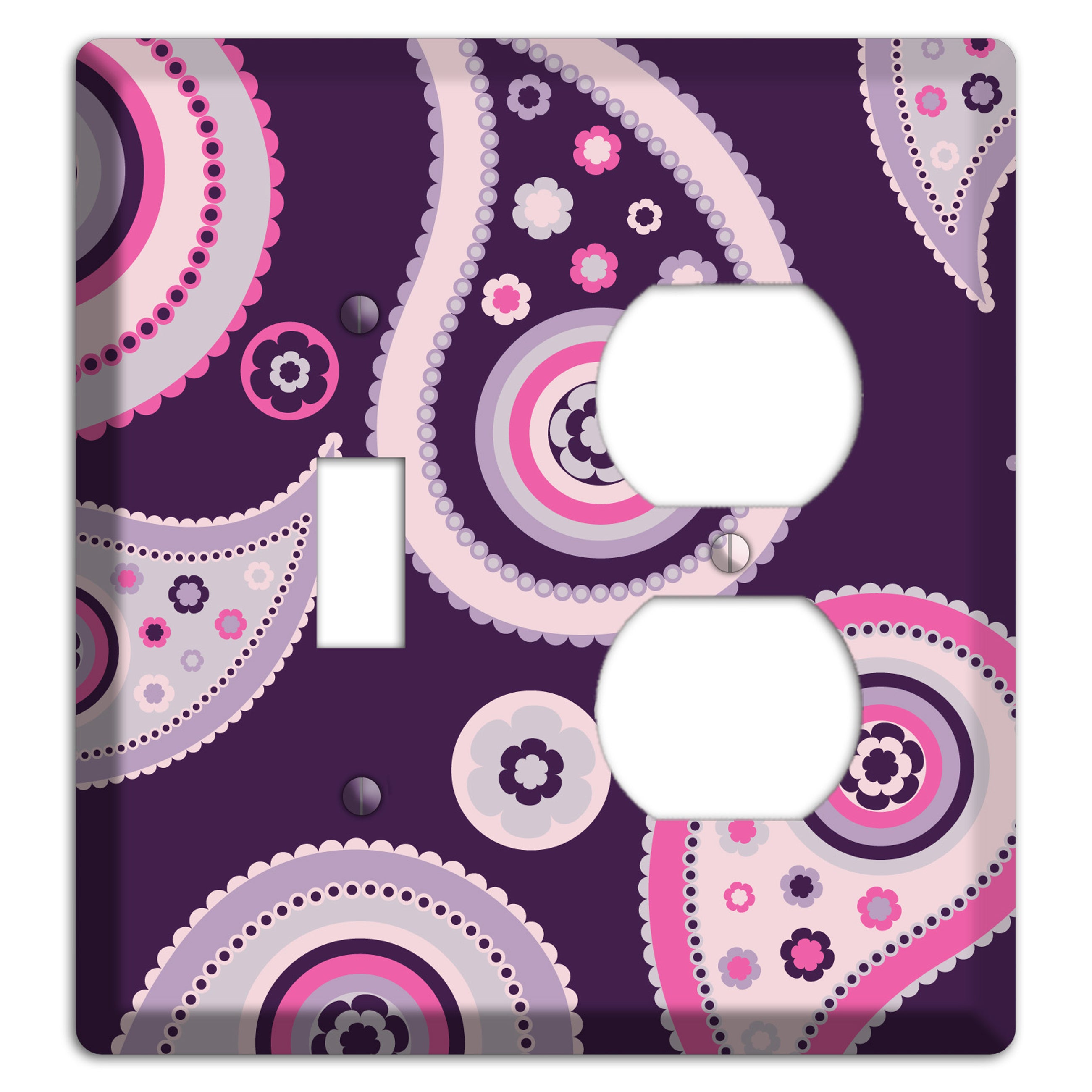 Purple Paisley Toggle / Duplex Wallplate