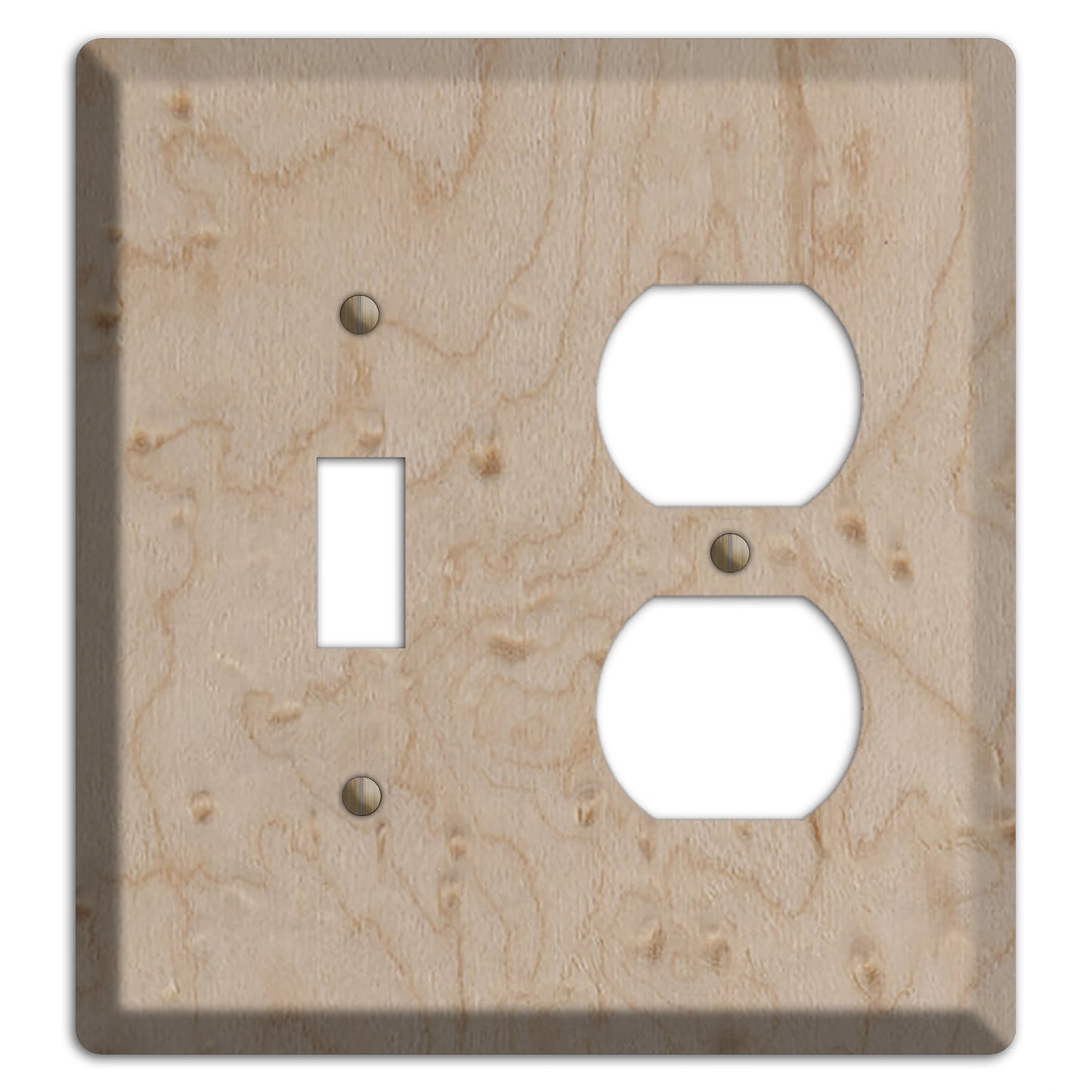 Birdseye Maple Wood Toggle / Duplex Outlet Cover Plate