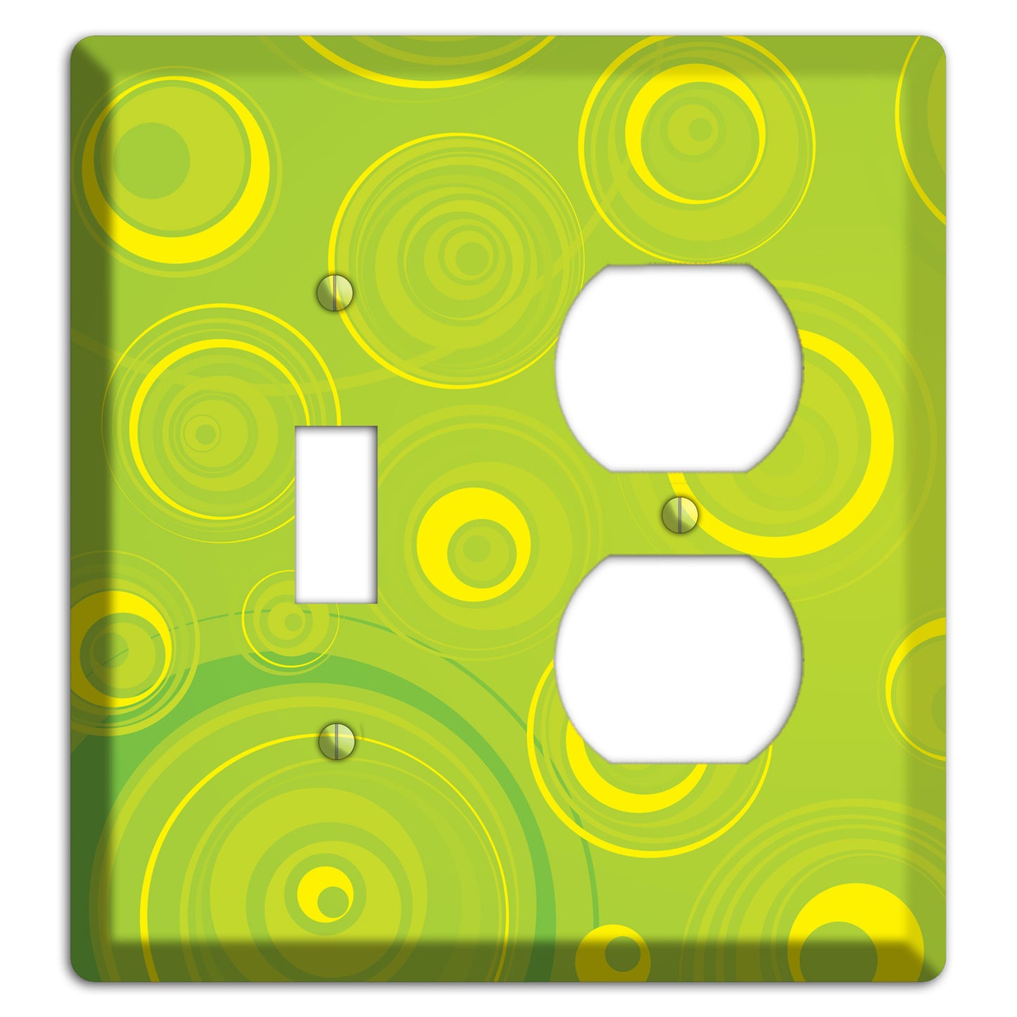Green-yellow Circles Toggle / Duplex Wallplate