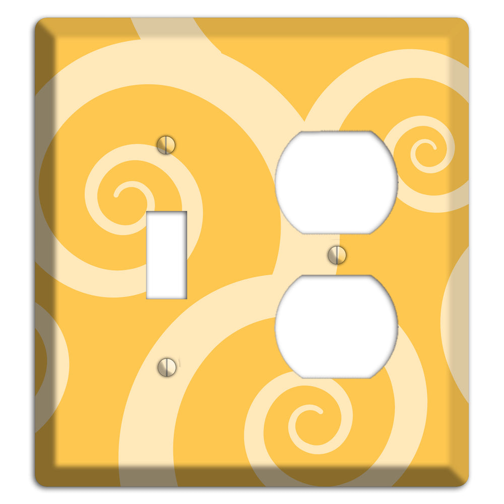 Yellow Tones Large Swirl Toggle / Duplex Wallplate