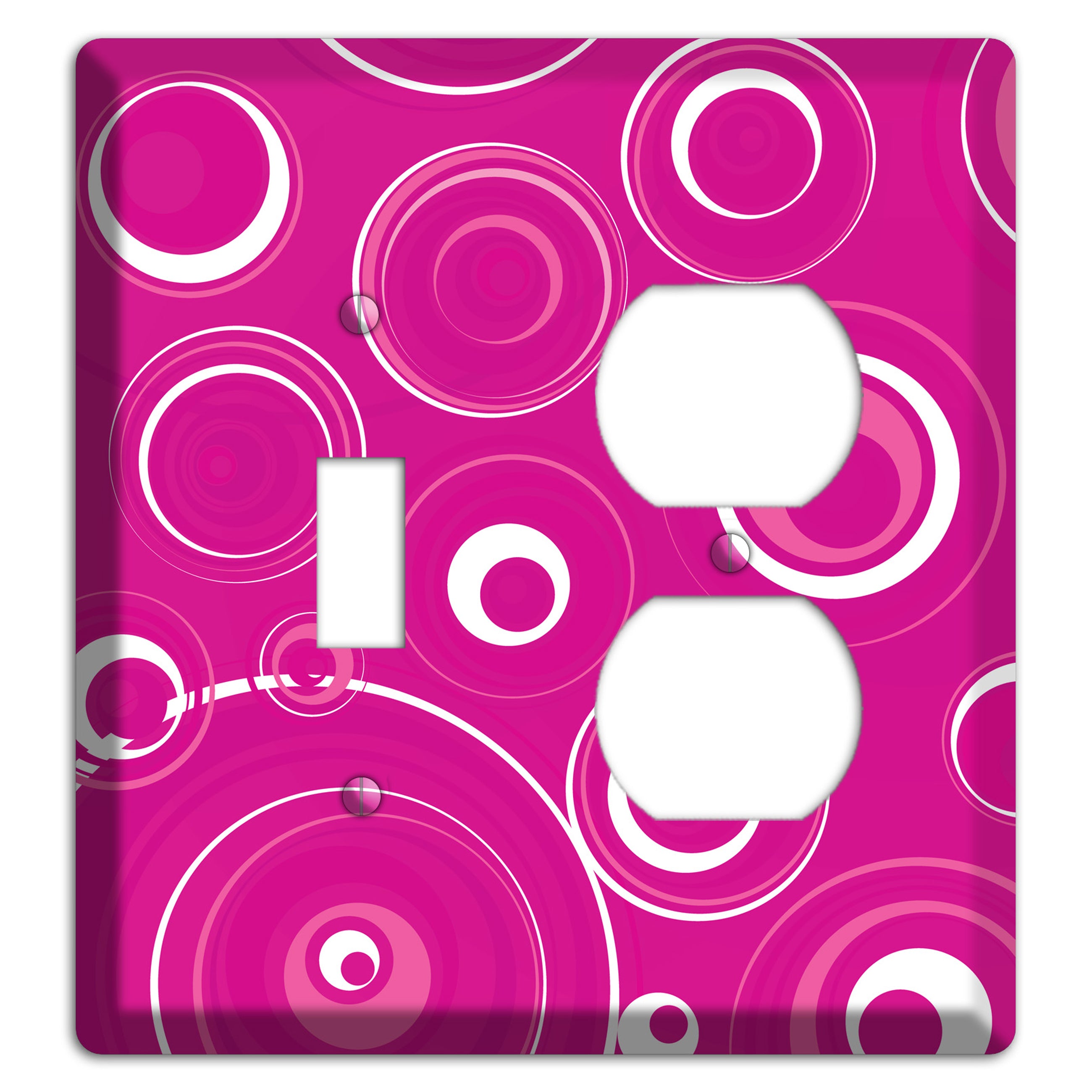 Dark Pink Circles Toggle / Duplex Wallplate