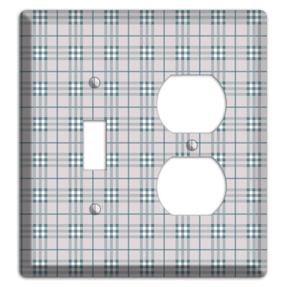 Multi Grey Plaid Toggle / Duplex Wallplate