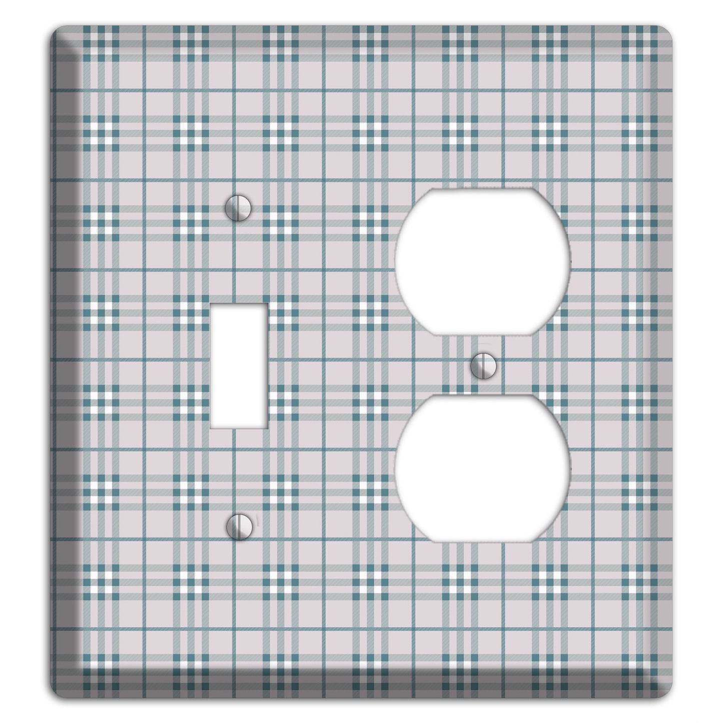Multi Grey Plaid Toggle / Duplex Wallplate
