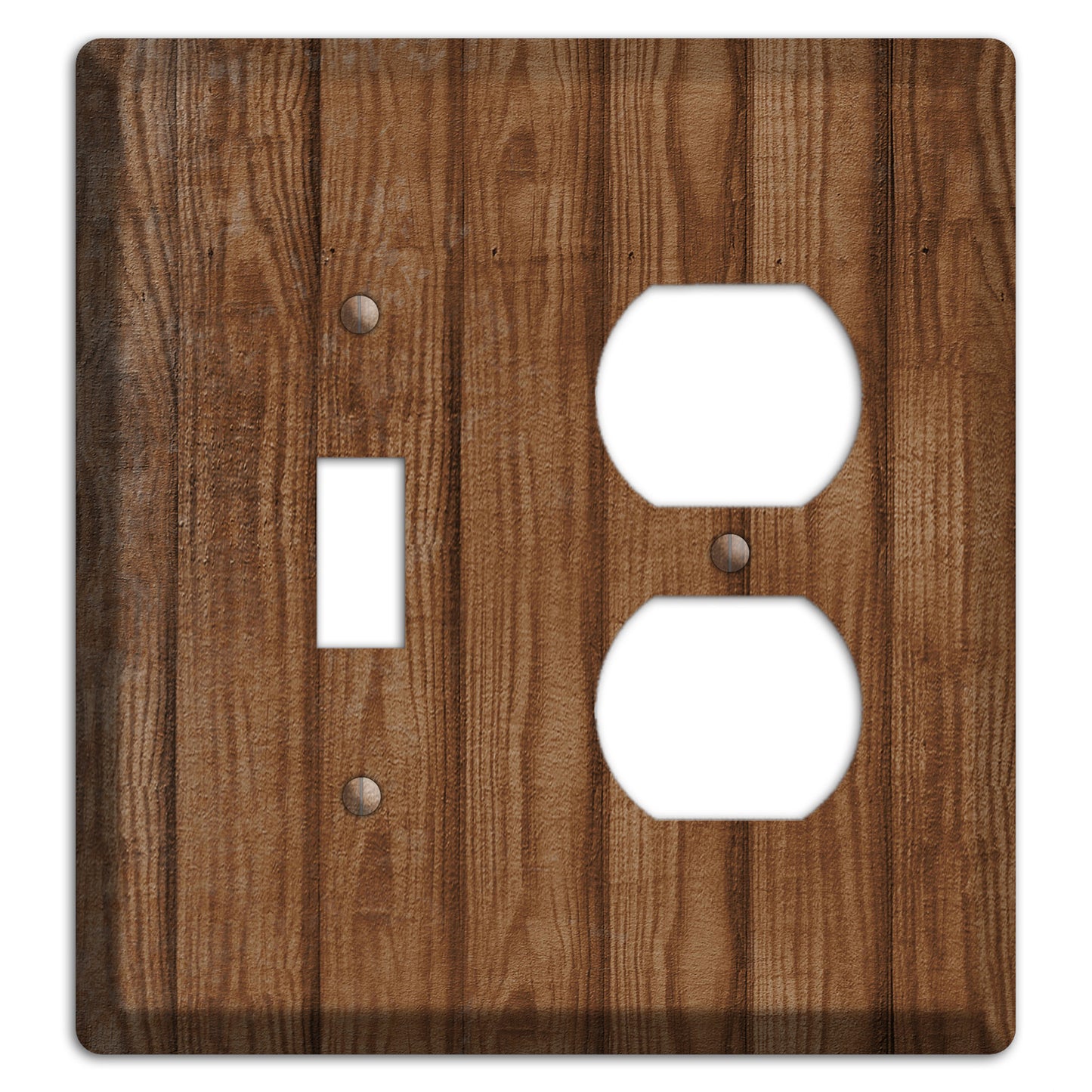Old Copper Weathered Wood Toggle / Duplex Wallplate