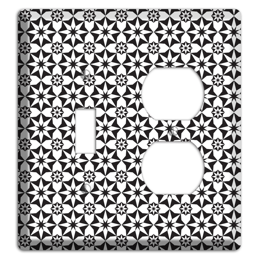 White with Black Foulard 2 Toggle / Duplex Wallplate