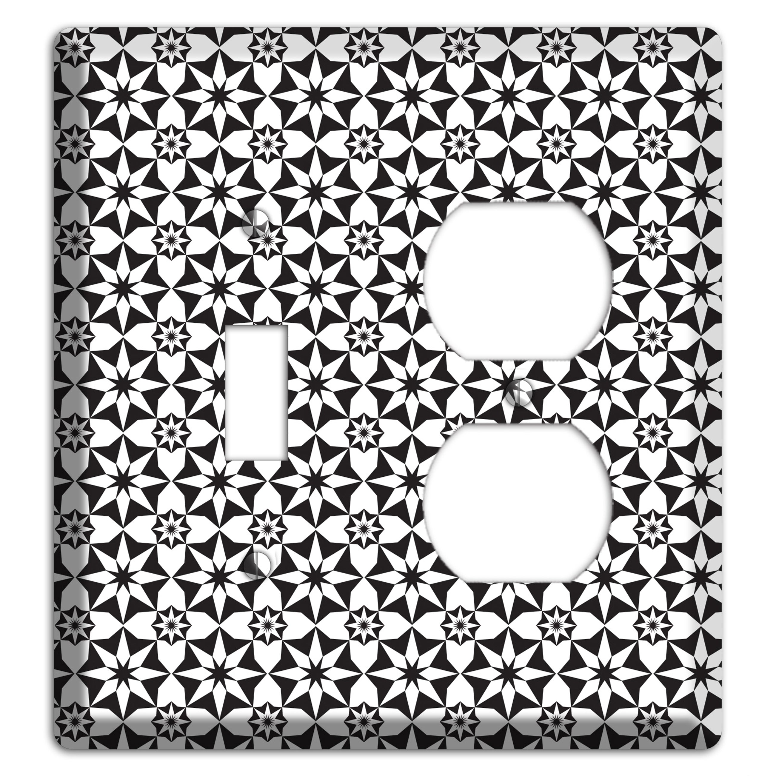 White with Black Foulard 2 Toggle / Duplex Wallplate